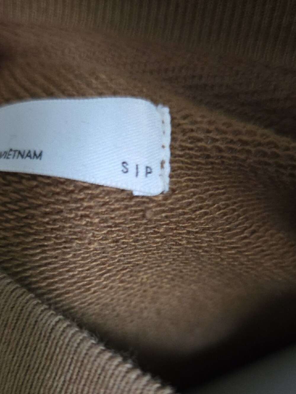 OAK + FORT Oversized Cropped Crewneck Sweater in Camel Brown - Picture 3 of 10